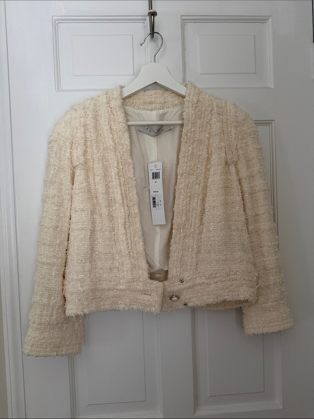 IRO Cream Bouclé Open-Front Blazer